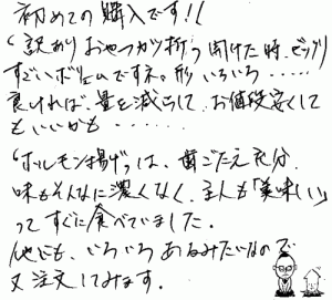 おやつカツとホルモン揚げへのご感想を頂きました。