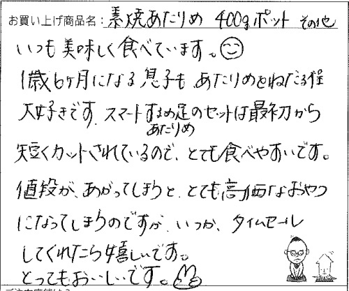 素焼きあたりめのご感想