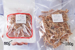 無添加素焼きあたりめサイズ比較